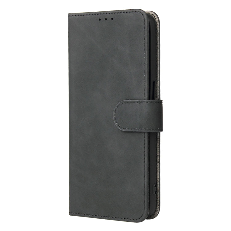 For OPPO A16 Solid Color Skin Feel Magnetic Buckle Horizontal Flip Calf Texture PU Leather Case with Holder & Card Slots & Wallet(Black) by buy2fix
