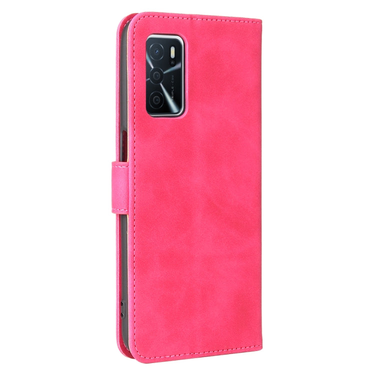 For OPPO A16 Solid Color Skin Feel Magnetic Buckle Horizontal Flip Calf Texture PU Leather Case with Holder & Card Slots & Wallet(Rose Gold) by buy2fix