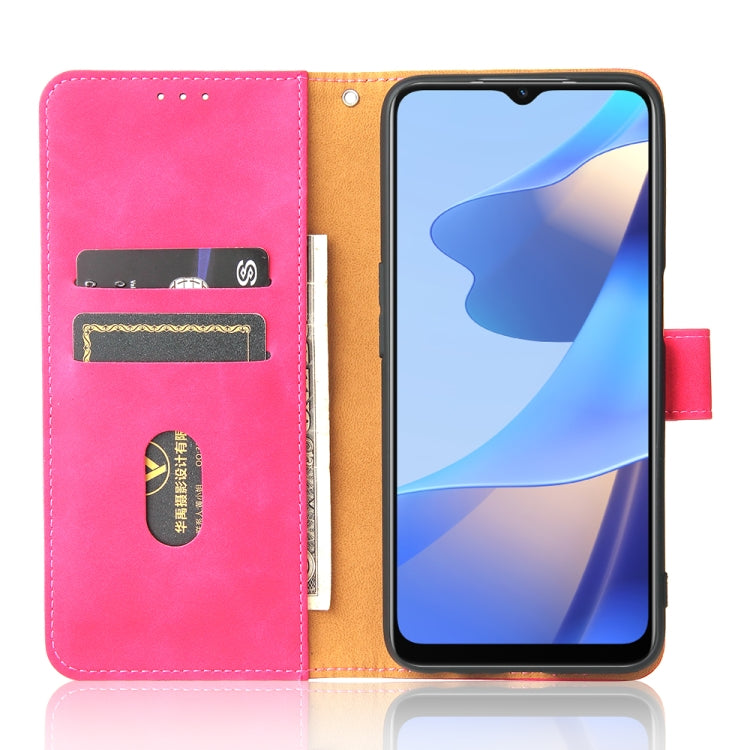 For OPPO A16 Solid Color Skin Feel Magnetic Buckle Horizontal Flip Calf Texture PU Leather Case with Holder & Card Slots & Wallet(Rose Gold) by buy2fix