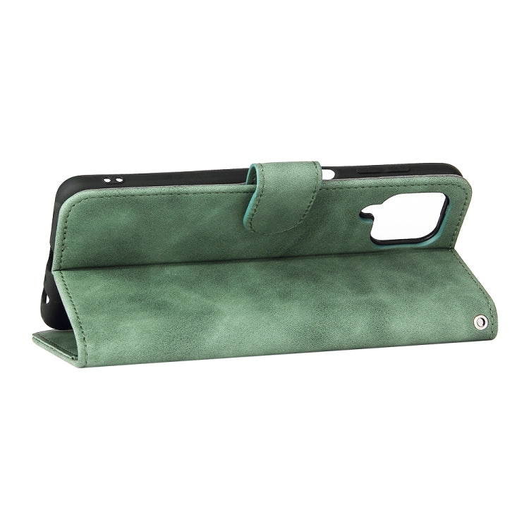 For Samsung Galaxy M32 (Global) Solid Color Skin Feel Magnetic Buckle Horizontal Flip Calf Texture PU Leather Case with Holder & Card Slots & Wallet(Green) by buy2fix