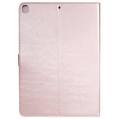 For iPad 10.2 / Pro 10.5 / Air 2019 Pressed Printing Woman and Cat Pattern Horizontal Flip Leather Case with Holder & Card Slots & Wallet(Rose Gold) - iPad Air (2019) Cases by buy2fix | Online Shopping UK | buy2fix