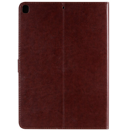 For iPad 10.2 / Pro 10.5 / Air 2019 Pressed Printing Woman and Cat Pattern Horizontal Flip Leather Case with Holder & Card Slots & Wallet(Brown) - iPad Air (2019) Cases by buy2fix | Online Shopping UK | buy2fix