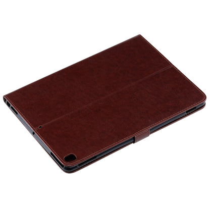 For iPad 10.2 / Pro 10.5 / Air 2019 Pressed Printing Woman and Cat Pattern Horizontal Flip Leather Case with Holder & Card Slots & Wallet(Brown) - iPad Air (2019) Cases by buy2fix | Online Shopping UK | buy2fix