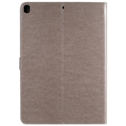 For iPad 10.2 / Pro 10.5 / Air 2019 Pressed Printing Woman and Cat Pattern Horizontal Flip Leather Case with Holder & Card Slots & Wallet(Grey) - iPad Air (2019) Cases by buy2fix | Online Shopping UK | buy2fix