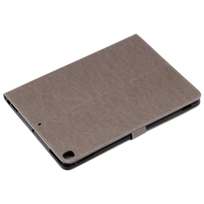 For iPad 10.2 / Pro 10.5 / Air 2019 Pressed Printing Woman and Cat Pattern Horizontal Flip Leather Case with Holder & Card Slots & Wallet(Grey) - iPad Air (2019) Cases by buy2fix | Online Shopping UK | buy2fix