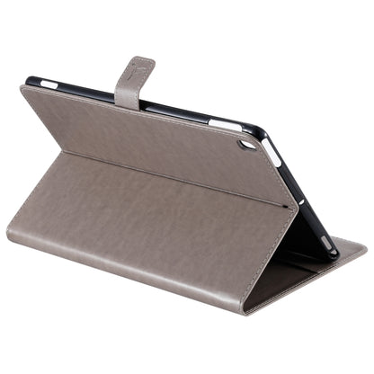 For iPad 10.2 / Pro 10.5 / Air 2019 Pressed Printing Woman and Cat Pattern Horizontal Flip Leather Case with Holder & Card Slots & Wallet(Grey) - iPad Air (2019) Cases by buy2fix | Online Shopping UK | buy2fix