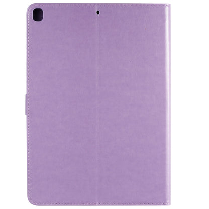 For iPad 10.2 / Pro 10.5 / Air 2019 Pressed Printing Woman and Cat Pattern Horizontal Flip Leather Case with Holder & Card Slots & Wallet(Purple) - iPad Air (2019) Cases by buy2fix | Online Shopping UK | buy2fix