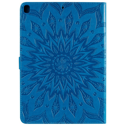 For iPad 10.2 / Pro 10.5 / Air 2019 Pressed Printing Sun Flower Pattern Horizontal Flip Leather Case with Holder & Card Slots & Wallet(Blue) - iPad Air (2019) Cases by buy2fix | Online Shopping UK | buy2fix
