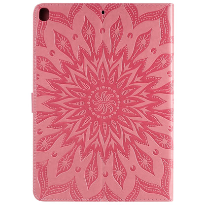 For iPad 10.2 / Pro 10.5 / Air 2019 Pressed Printing Sun Flower Pattern Horizontal Flip Leather Case with Holder & Card Slots & Wallet(Pink) - iPad Air (2019) Cases by buy2fix | Online Shopping UK | buy2fix