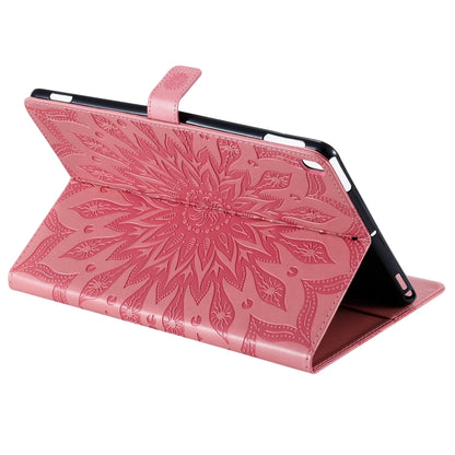 For iPad 10.2 / Pro 10.5 / Air 2019 Pressed Printing Sun Flower Pattern Horizontal Flip Leather Case with Holder & Card Slots & Wallet(Pink) - iPad Air (2019) Cases by buy2fix | Online Shopping UK | buy2fix