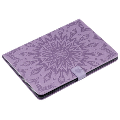 For iPad 10.2 / Pro 10.5 / Air 2019 Pressed Printing Sun Flower Pattern Horizontal Flip Leather Case with Holder & Card Slots & Wallet(Purple) - iPad Air (2019) Cases by buy2fix | Online Shopping UK | buy2fix