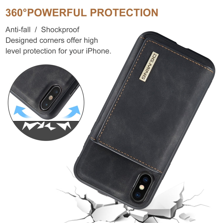 DG.MING M1 Series 3-Fold Multi Card Wallet  Back Cover Shockproof Case with Holder Function For iPhone XS(Black) -  by DG.MING | Online Shopping UK | buy2fix