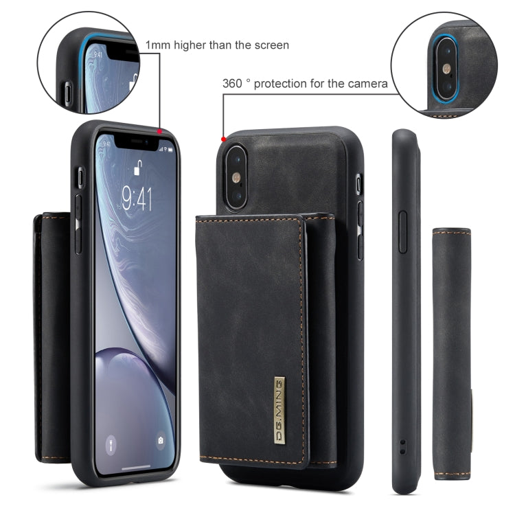 DG.MING M1 Series 3-Fold Multi Card Wallet  Back Cover Shockproof Case with Holder Function For iPhone XS(Black) -  by DG.MING | Online Shopping UK | buy2fix