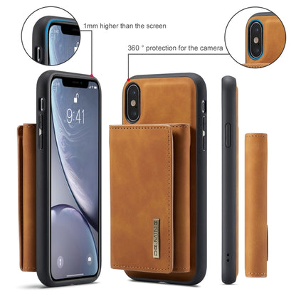 DG.MING M1 Series 3-Fold Multi Card Wallet  Back Cover Shockproof Case with Holder Function For iPhone XS Max(Brown) -  by DG.MING | Online Shopping UK | buy2fix