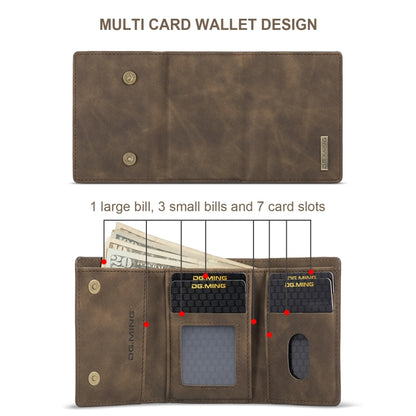 DG.MING M1 Series 3-Fold Multi Card Wallet  Back Cover Shockproof Case with Holder Function For iPhone XS Max(Coffee) -  by DG.MING | Online Shopping UK | buy2fix