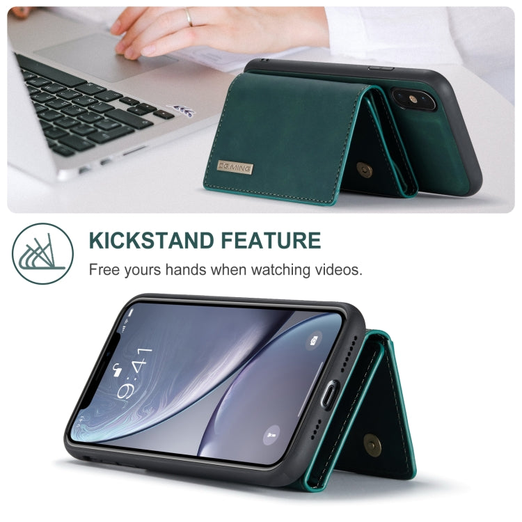 DG.MING M1 Series 3-Fold Multi Card Wallet  Back Cover Shockproof Case with Holder Function For iPhone XS Max(Green) -  by DG.MING | Online Shopping UK | buy2fix
