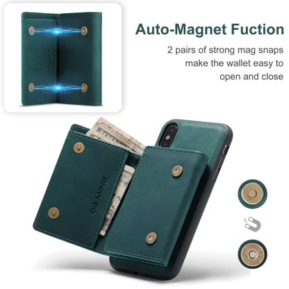 DG.MING M1 Series 3-Fold Multi Card Wallet  Back Cover Shockproof Case with Holder Function For iPhone XS Max(Green) -  by DG.MING | Online Shopping UK | buy2fix