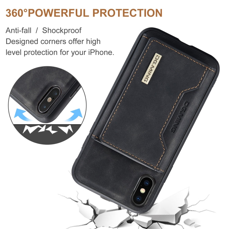 DG.MING M2 Series 3-Fold Multi Card Bag Back Cover Shockproof Case with Wallet & Holder Function For iPhone X(Black) -  by DG.MING | Online Shopping UK | buy2fix