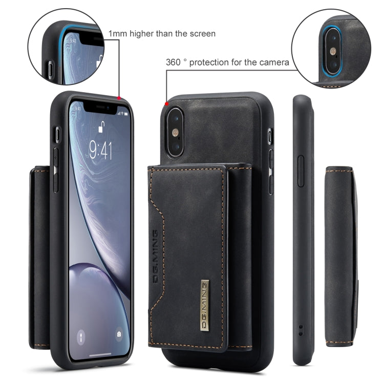 DG.MING M2 Series 3-Fold Multi Card Bag Back Cover Shockproof Case with Wallet & Holder Function For iPhone X(Black) -  by DG.MING | Online Shopping UK | buy2fix