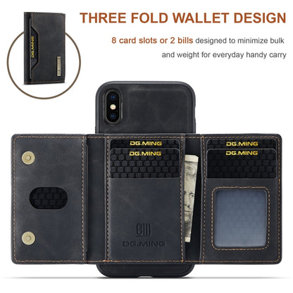 DG.MING M2 Series 3-Fold Multi Card Bag Back Cover Shockproof Case with Wallet & Holder Function For iPhone X(Black) -  by DG.MING | Online Shopping UK | buy2fix