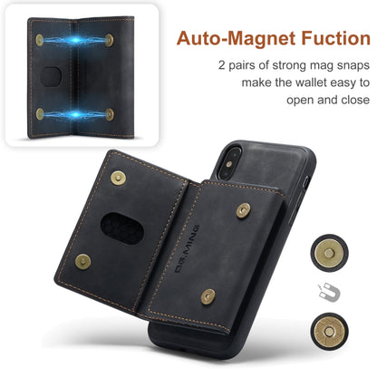 DG.MING M2 Series 3-Fold Multi Card Bag Back Cover Shockproof Case with Wallet & Holder Function For iPhone X(Black) -  by DG.MING | Online Shopping UK | buy2fix
