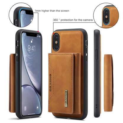 DG.MING M2 Series 3-Fold Multi Card Bag Back Cover Shockproof Case with Wallet & Holder Function For iPhone X(Brown) -  by DG.MING | Online Shopping UK | buy2fix