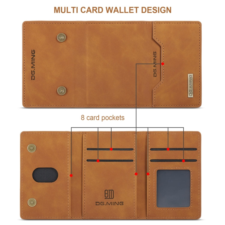 DG.MING M2 Series 3-Fold Multi Card Bag Back Cover Shockproof Case with Wallet & Holder Function For iPhone X(Brown) -  by DG.MING | Online Shopping UK | buy2fix