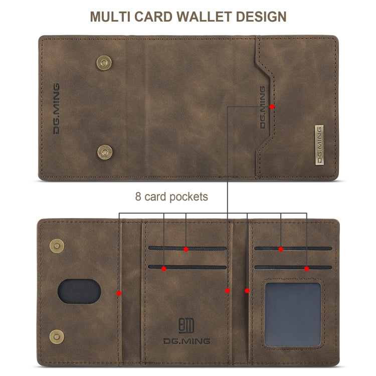 DG.MING M2 Series 3-Fold Multi Card Bag Back Cover Shockproof Case with Wallet & Holder Function For iPhone X(Coffee) -  by DG.MING | Online Shopping UK | buy2fix
