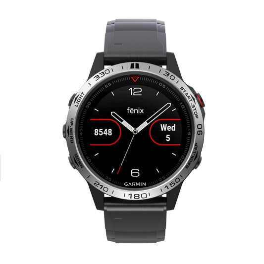 For Garmin Fenix 5 Smart Watch Steel Bezel Ring, B Version(Silver Ring Black Letter) - Watch Cases by buy2fix | Online Shopping UK | buy2fix