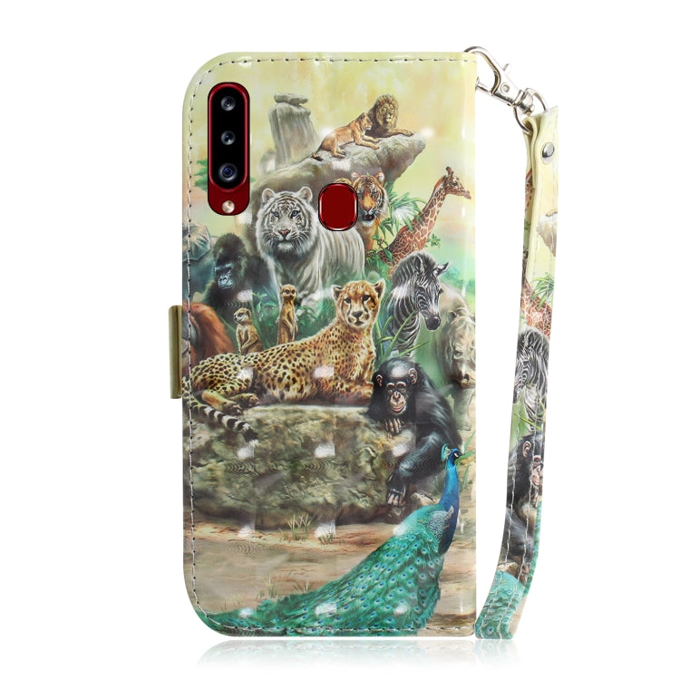 For Galaxy A20S 3D Colored Drawing Horizontal Flip PU Leather Case with Holder & Card Slots & Wallet(Zoo) by buy2fix