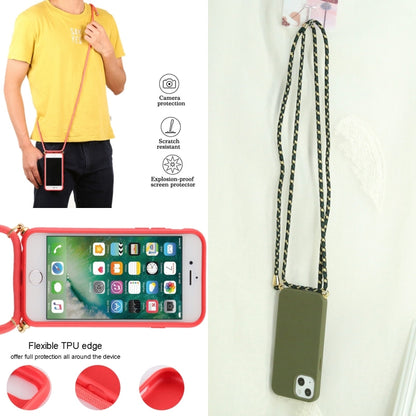 For iPhone 13 mini Wheat Straw Material + TPU Shockproof Case with Neck Lanyard (Dark Green) by buy2fix