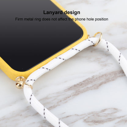 For iPhone 13 mini Wheat Straw Material + TPU Shockproof Case with Neck Lanyard (Yellow) by buy2fix