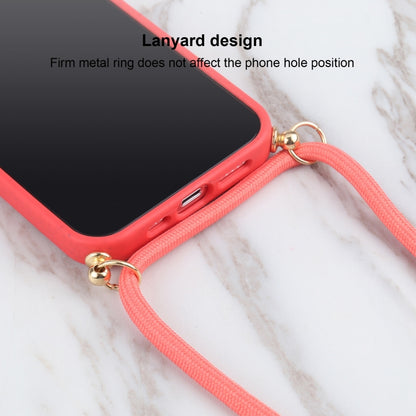 For iPhone 13 mini Wheat Straw Material + TPU Shockproof Case with Neck Lanyard (Red) by buy2fix