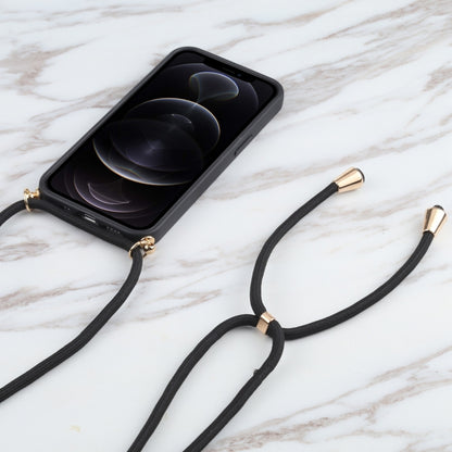 For iPhone 13 mini Wheat Straw Material + TPU Shockproof Case with Neck Lanyard (Black) by buy2fix