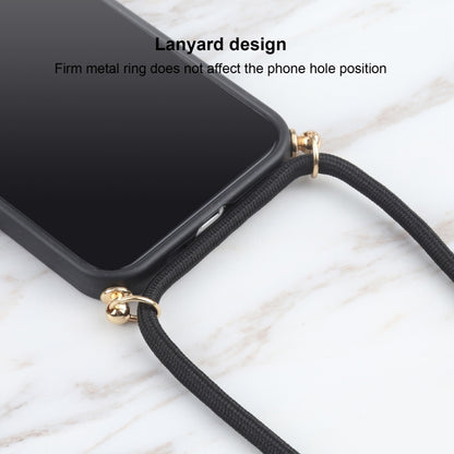 For iPhone 13 mini Wheat Straw Material + TPU Shockproof Case with Neck Lanyard (Black) by buy2fix