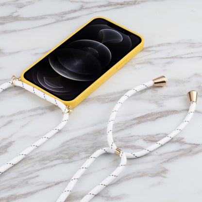 For iPhone 13 Wheat Straw Material + TPU Shockproof Case with Neck Lanyard(Yellow) by buy2fix