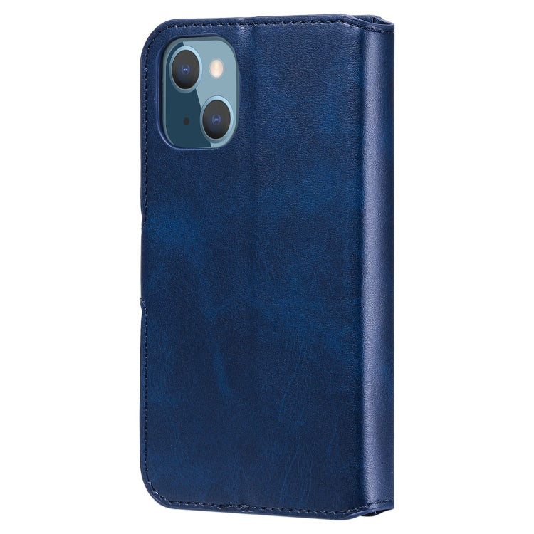 For iPhone 13 mini Classic Calf Texture PU + TPU Horizontal Flip Leather Case with Holder & Card Slots & Wallet (Blue) by buy2fix