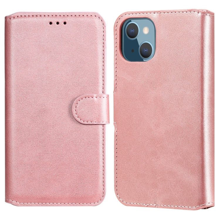 For iPhone 13 mini Classic Calf Texture PU + TPU Horizontal Flip Leather Case with Holder & Card Slots & Wallet (Rose Gold) by buy2fix