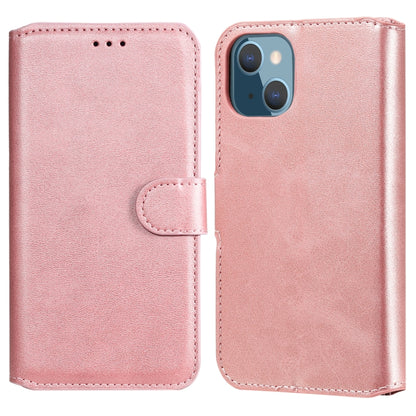 For iPhone 13 mini Classic Calf Texture PU + TPU Horizontal Flip Leather Case with Holder & Card Slots & Wallet (Rose Gold) by buy2fix