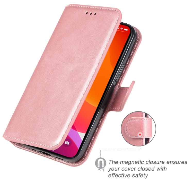 For iPhone 13 mini Classic Calf Texture PU + TPU Horizontal Flip Leather Case with Holder & Card Slots & Wallet (Rose Gold) by buy2fix