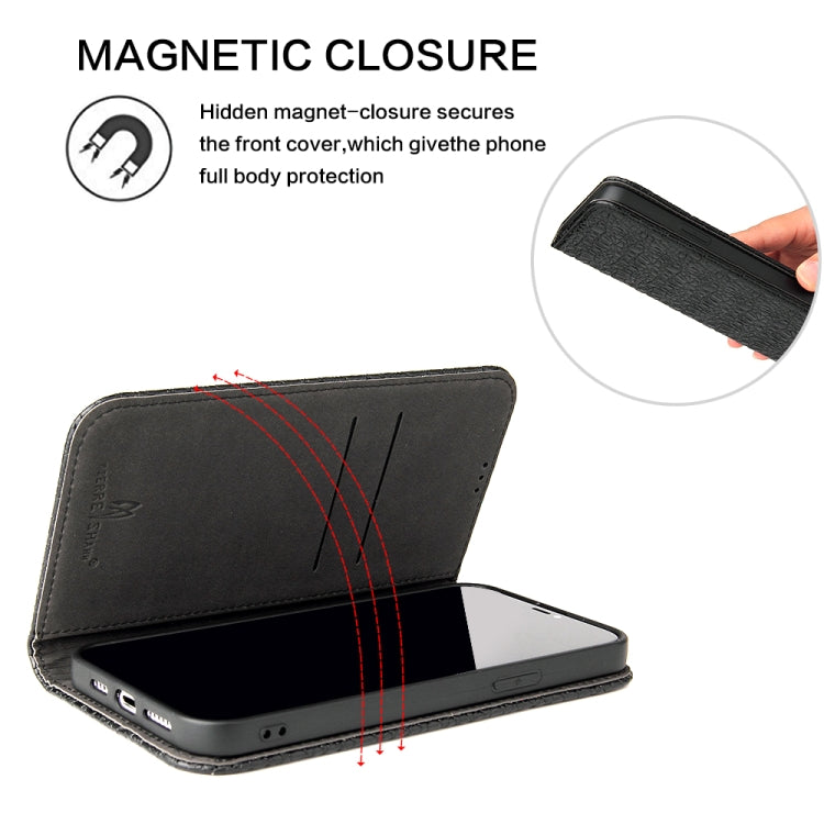 For iPhone 13 Pro Max Fierre Shann Crocodile Texture Magnetic Horizontal Flip Genuine Leather Case with Holder & Card Slot (Black) - iPhone 13 Pro Max Cases by FIERRE SHANN | Online Shopping UK | buy2fix