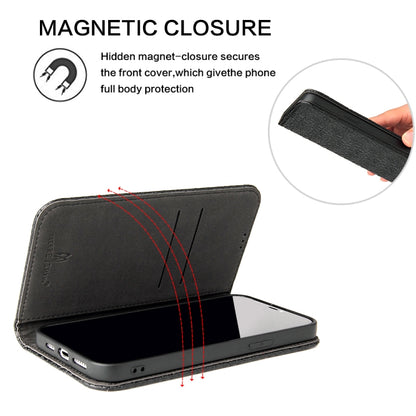 For iPhone 13 Pro Max Fierre Shann Crocodile Texture Magnetic Horizontal Flip Genuine Leather Case with Holder & Card Slot (Black) - iPhone 13 Pro Max Cases by FIERRE SHANN | Online Shopping UK | buy2fix