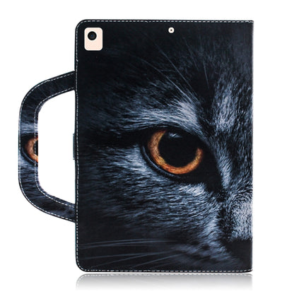 For iPad 10.2 / 10.5 / Air 2019 3D Colored Drawing Horizontal Flip Leather Case with Holder & Card Slot & Wallet & Handle(Half Face Cat) - iPad Air (2019) Cases by buy2fix | Online Shopping UK | buy2fix