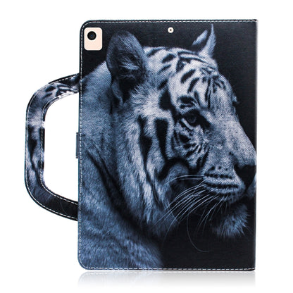 For iPad 10.2 / 10.5 / Air 2019 3D Colored Drawing Horizontal Flip Leather Case with Holder & Card Slot & Wallet & Handle(White Tiger) - iPad Air (2019) Cases by buy2fix | Online Shopping UK | buy2fix