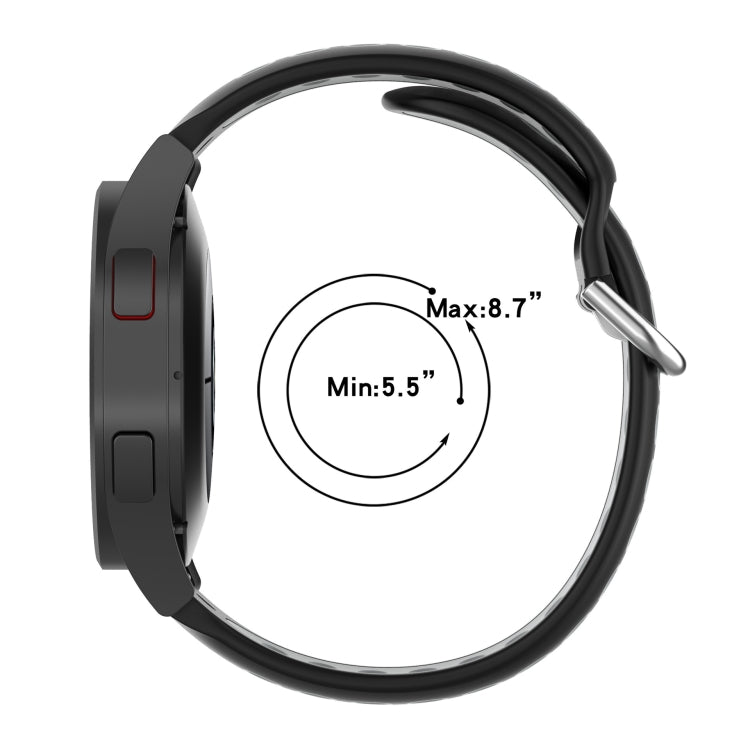 For Samsung Galaxy Watch4 Classic 46mm Two-color Silicone Watch Band(Midnight Blue White) - Watch Bands by buy2fix | Online Shopping UK | buy2fix
