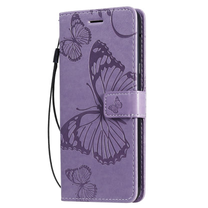 For LG G8X Pressed Printing Butterfly Pattern Horizontal Flip PU Leather Case with Holder & Card Slots & Wallet & Lanyard(Purple) - LG Cases by buy2fix | Online Shopping UK | buy2fix