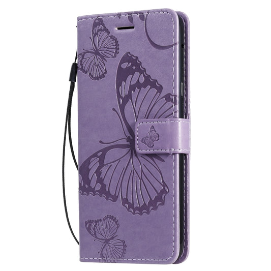 For LG G8X Pressed Printing Butterfly Pattern Horizontal Flip PU Leather Case with Holder & Card Slots & Wallet & Lanyard(Purple) - LG Cases by buy2fix | Online Shopping UK | buy2fix
