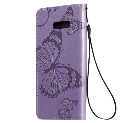 For LG G8X Pressed Printing Butterfly Pattern Horizontal Flip PU Leather Case with Holder & Card Slots & Wallet & Lanyard(Purple) - LG Cases by buy2fix | Online Shopping UK | buy2fix