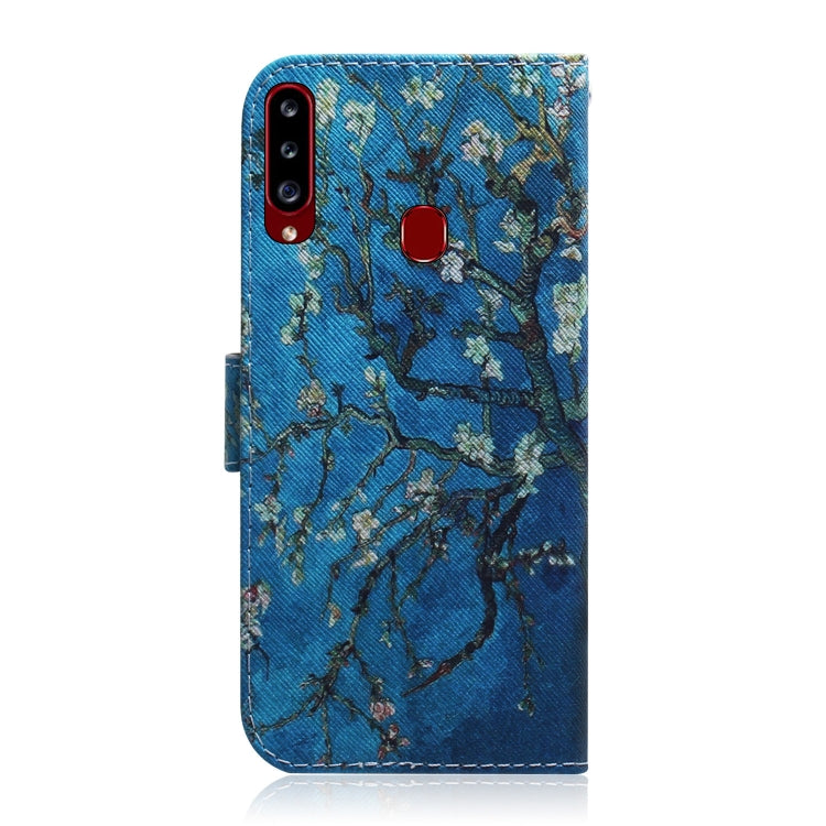 For Galaxy A20S Coloured Drawing Pattern Horizontal Flip PU Leather Case with Holder & Card Slots & Wallet(Apricot Flower) by buy2fix