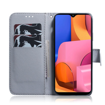 For Galaxy A20S Coloured Drawing Pattern Horizontal Flip PU Leather Case with Holder & Card Slots & Wallet(Apricot Flower) by buy2fix